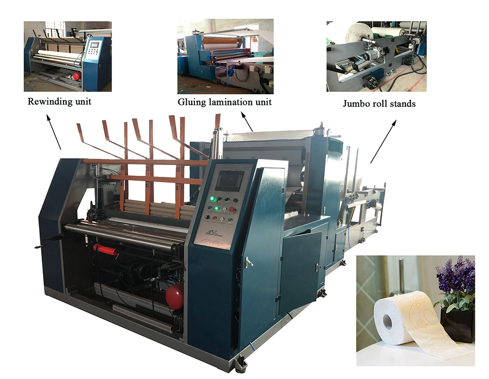 HX-1900B Glue Lamination Toilet Paper Machine